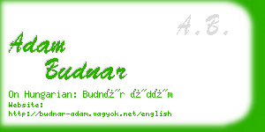 adam budnar business card